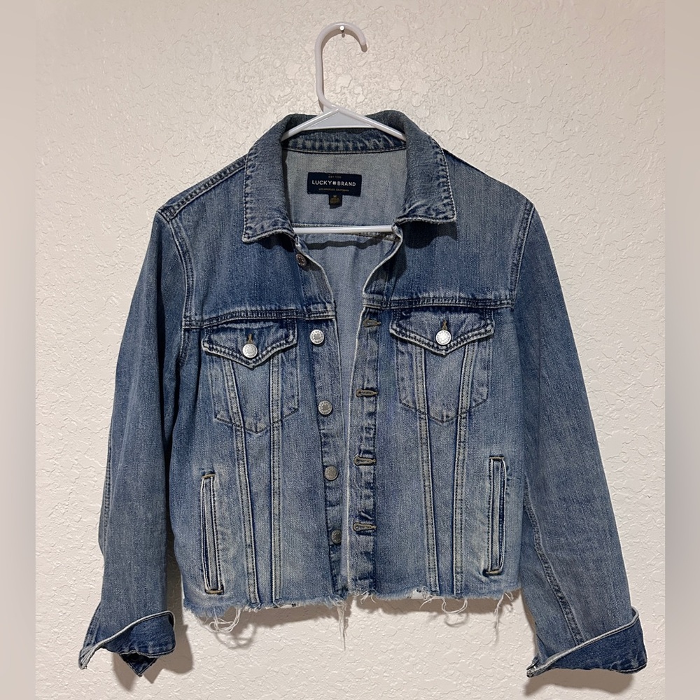 Vintage Vibes Lucky Brand Cropped Denim Trucker Jacket M